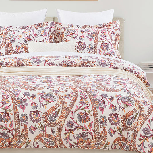 Traditional Paisley Soft Cotton Duvet Cover Set