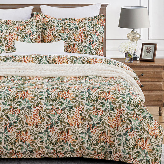 Autumn Botanic Soft Cotton Duvet Cover Set