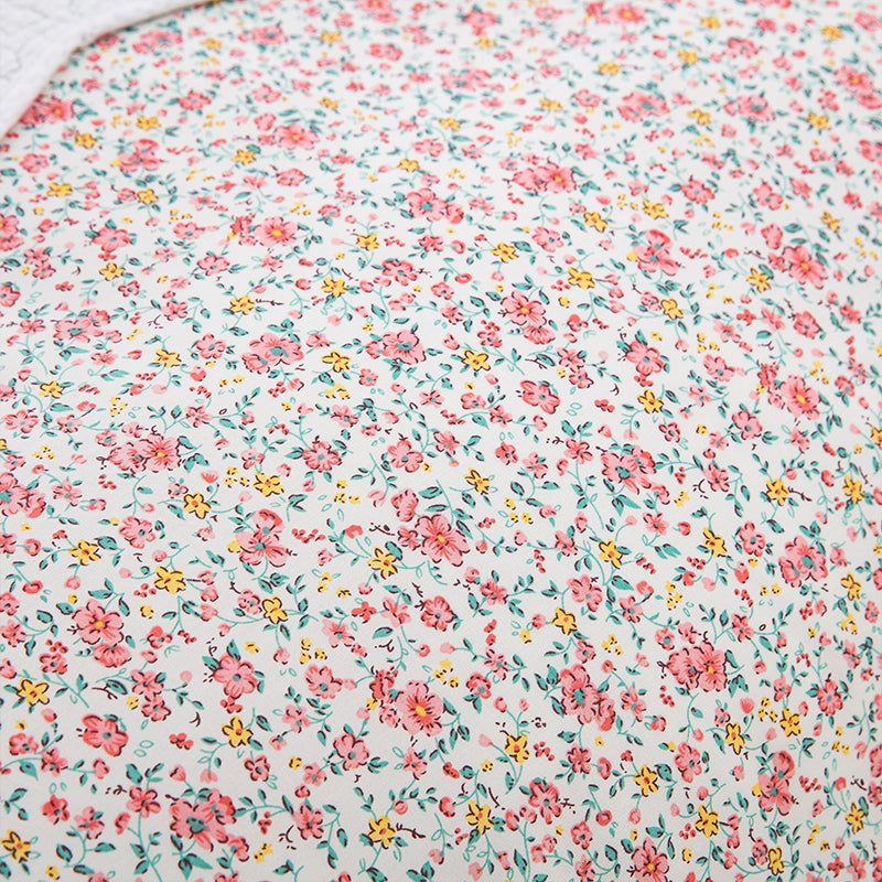 Ditsy Floral Pattern Pink Soft Cotton Duvet Cover Set