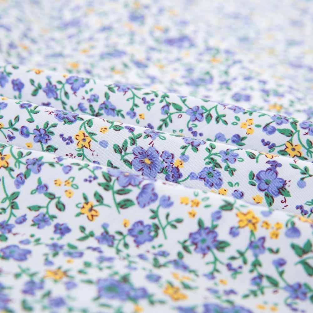 Ditsy Floral Pattern Purple Soft Cotton Duvet Cover Set