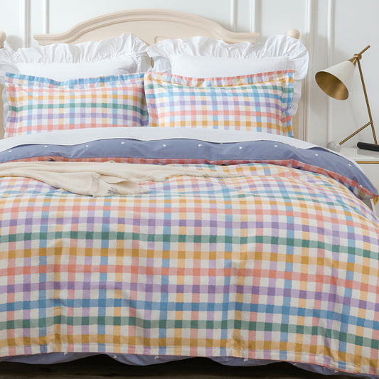 Rainbow Check Duvet Cover & Sham