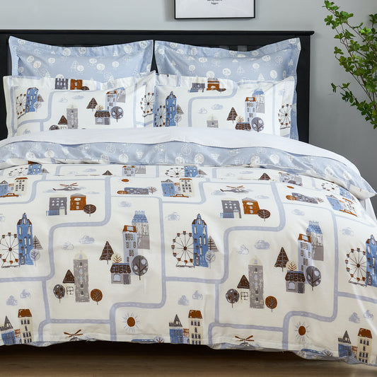Road Map Landscape Duvet Cover & Sham