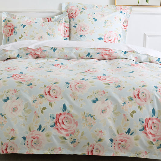 Rose Garden Soft Cotton Duvet Cover & Sham