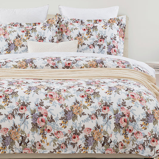 Country Rustic Rose Soft Cotton Duvet Cover Set