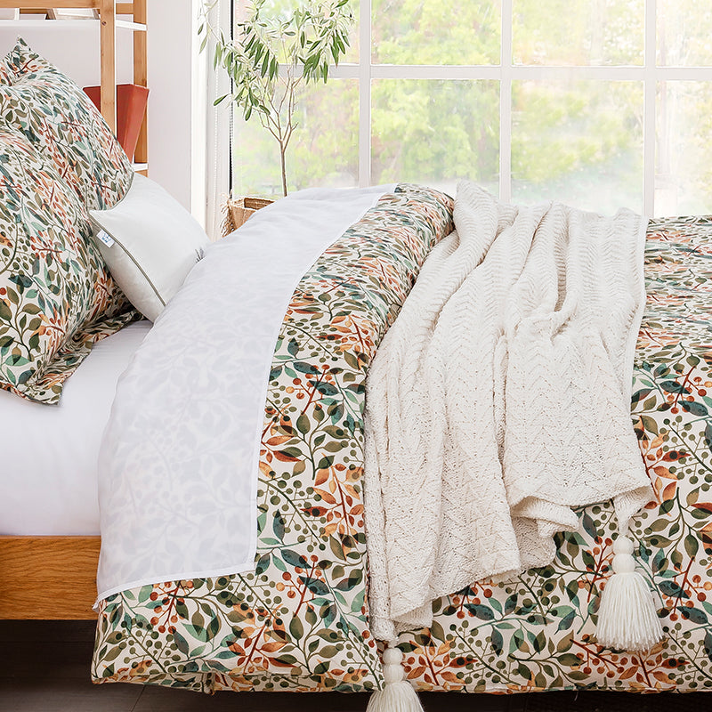 Autumn Botanic Soft Cotton Duvet Cover Set