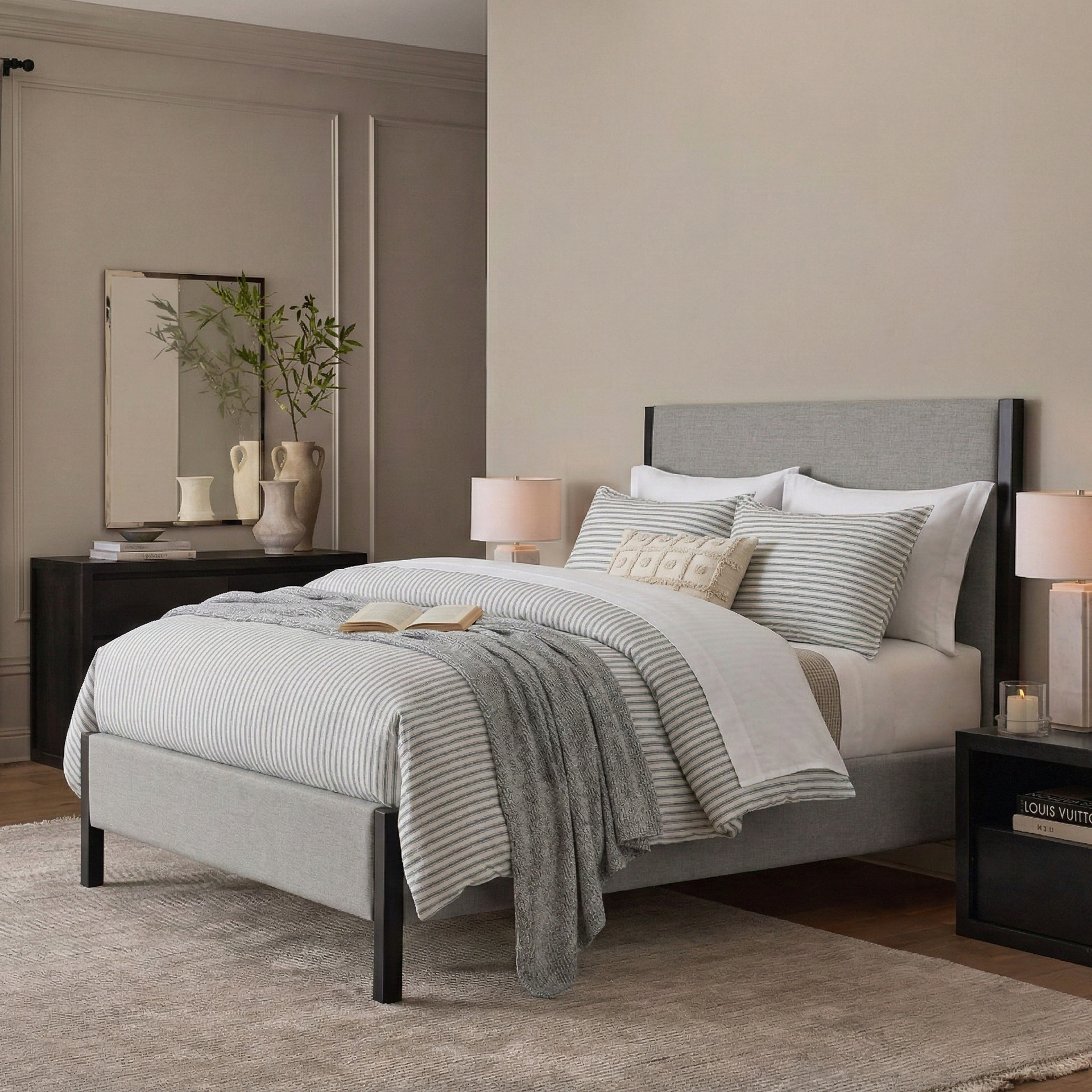 Yarn-Dyed Stripe Linen Cotton Blend Duvet Cover Set