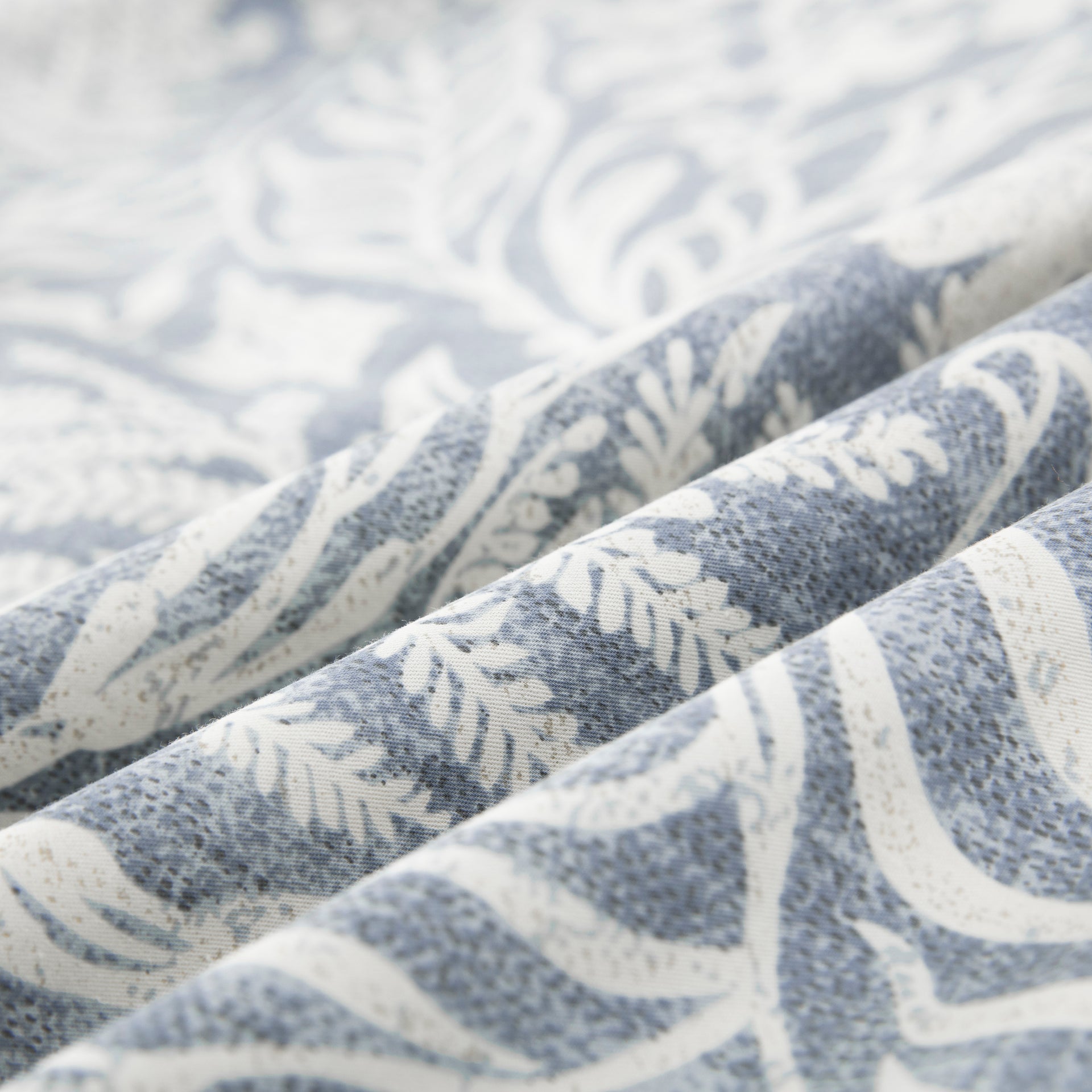 Dusty Blue Botanical 100% Cotton Duvet Cover Set