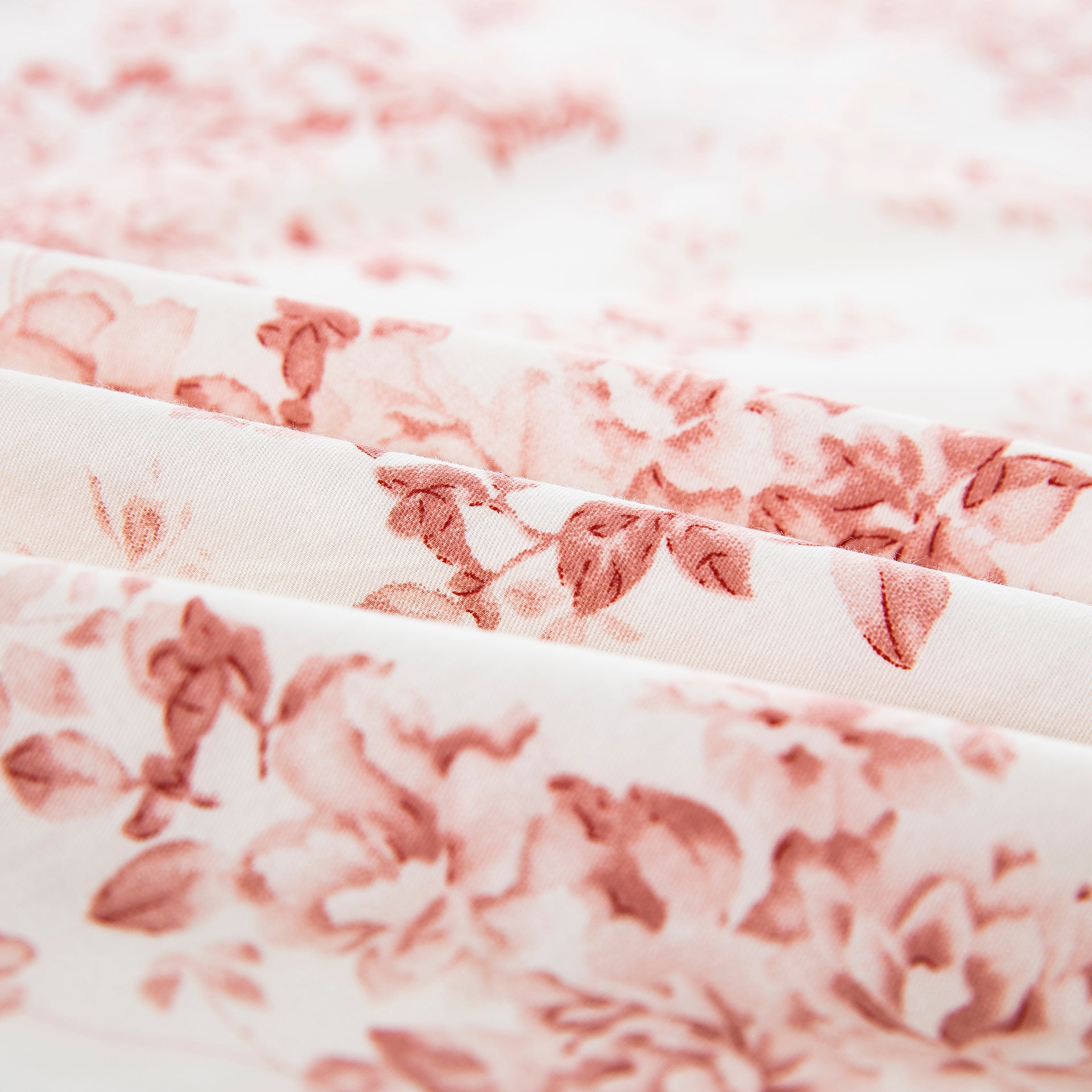 Vintage Blush Floral 100% Cotton Duvet Cover Set