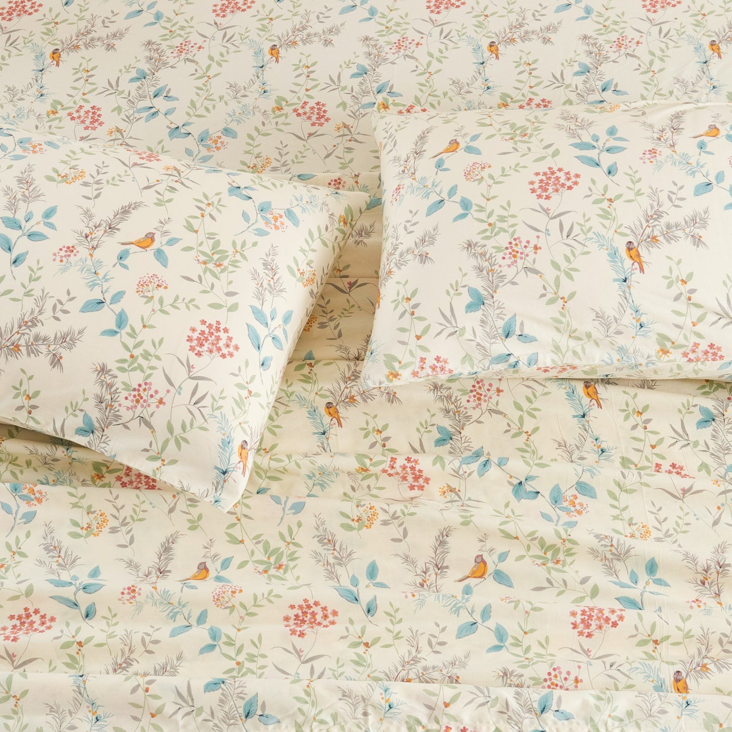 Bird Botanical Cotton Sheet Set