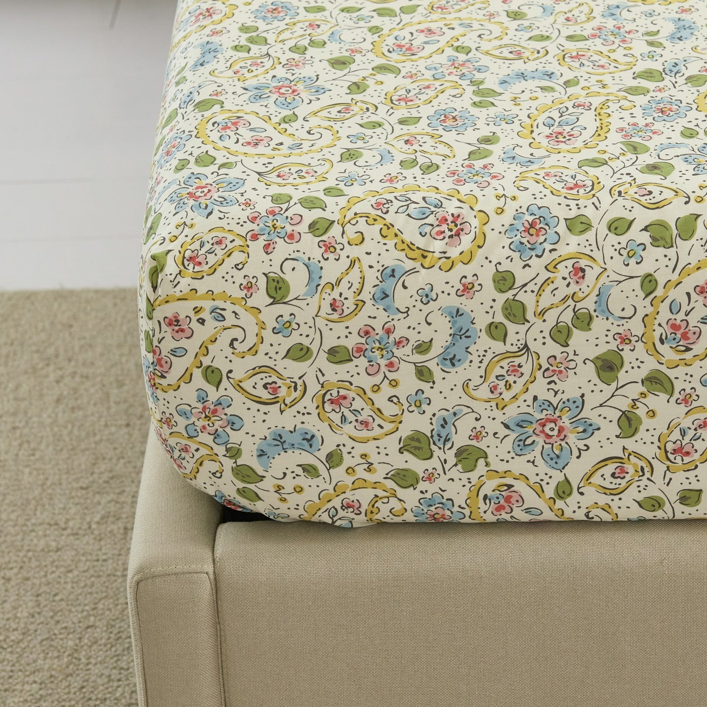 Yellow Paisley Cotton Sheet Set