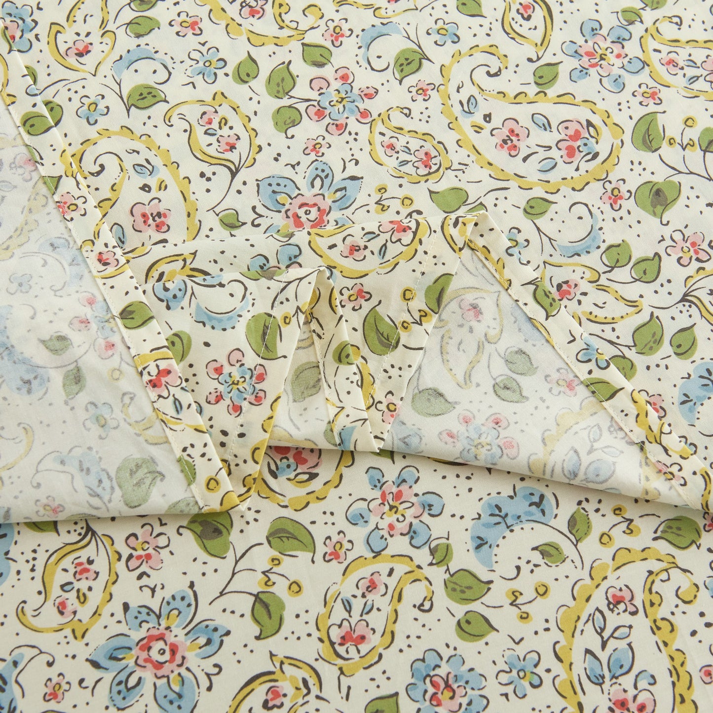 Yellow Paisley Cotton Sheet Set