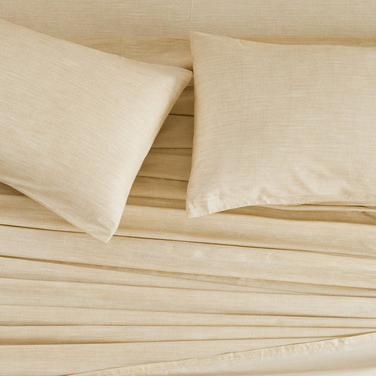 Gold Dashed Line Cotton Sheet Set