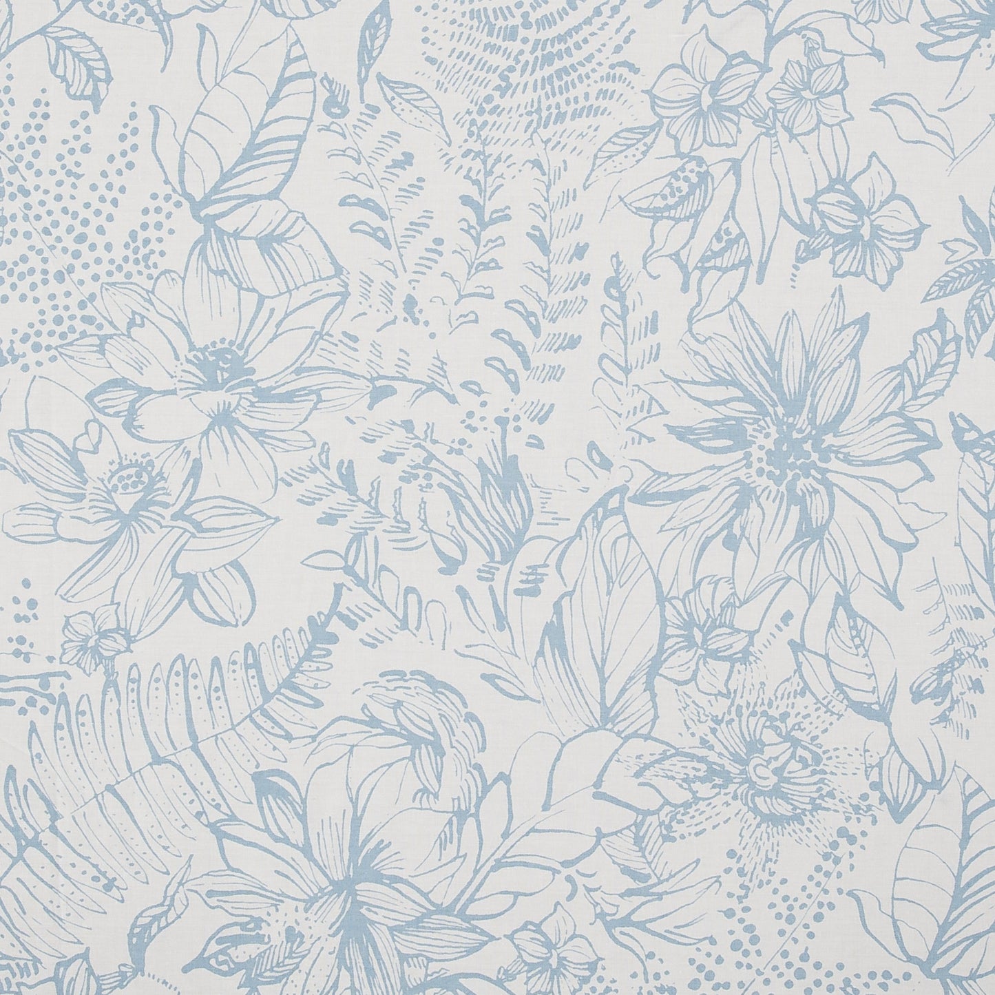 Aqua Blue Floral Cotton Sheet Set